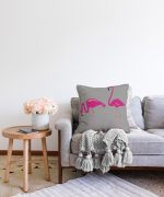 - Sonil-K-2017-Gorsel2 - Realhomes  Gri Zemin Flamingo Desenli Dijital Baskılı Raşel Kadife Yastık Kırlent Kılıfı Realhomes
