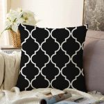 - Sonil-K-2024-Gorsel1 - Realhomes  Siyah Zemin Ogea Desenli Dijital Baskılı Raşel Kadife Yastık Kırlent Kılıfı Realhomes