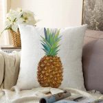 - Sonil-K-2031-Gorsel1 - Realhomes Ananas Desenli Dijital Baskılı Dekoratif Raşel Kadife Yastık Kırlent Kılıfı Realhomes