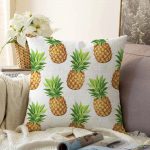 - Sonil-K-2032-Gorsel1 - Realhomes  Ananas Desenli Dijital Baskı Dekoratif Raşel Kadife Yastık Kırlent Kılıfı Realhomes