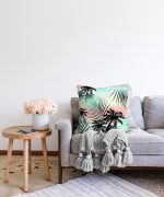 - Sonil-K-2036-Gorsel2 - Realhomes  Realhomes Palmiye Yaprakları Raşel Kadife Yastık Kırlent Kılıfı Realhomes