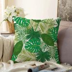 - Sonil-K-2037-Gorsel1 - Realhomes  Realhomes Yaprak Motifli Dijital Baskılı Raşel Kadife Yastık Kırlent Kılıfı Realhomes