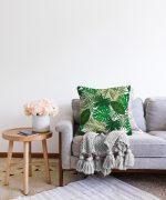 - Sonil-K-2037-Gorsel2 - Realhomes  Realhomes Yaprak Motifli Dijital Baskılı Raşel Kadife Yastık Kırlent Kılıfı Realhomes