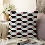 Realhomes Geometrik Şekilli Dekoratif Raşel Kadife Yastık Kırlent Kılıfı Realhomes