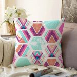 - Sonil-K-2052-Gorsel1 - Realhomes Modern Renkli Şekiller Dijital Baskılı Raşel Kadife Kırlent Kılıfı Realhomes