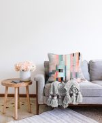 Renkli Boyama Dijital Baskılı Modern Raşel Kadife Yastık Kırlent Kılıfı Realhomes