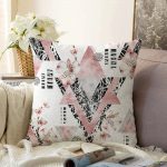 - Sonil-K-2061-Gorsel1 - Realhomes Geometrik Desenli Çiçekli Dijital Baskılı Raşel Kadife Yastık Kırlent Kılıfı Realhomes