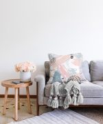 - Sonil-K-2062-Gorsel2 - Realhomes  Pembe Gri Boyama Desenli Dijital Baskılı Raşel Kadife Kırlent Kılıfı Realhomes