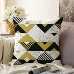 - Sonil-K-2064-Gorsel1 - Realhomes  Bej Siyah Geometrik Desenli Dijital Baskılı Raşel Kadife Yastık Kırlent Kılıfı Realhomes