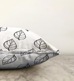 - Sonil-K-2070-Gorsel3 - Realhomes  Siyah Beyaz Yaprak Motifli Modern Raşel Kadife Yastık Kırlent Kılıfı Realhomes