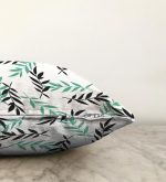 - Sonil-K-2071-Gorsel3 - Realhomes  Yeşil Siyah Yaprak Desenli Dijital Baskılı Modern Raşel Kadife Yastık Kılıfı Realhomes