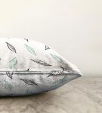 - Sonil-K-2072-Gorsel3 - Realhomes  Beyaz Temalı Yaprak Desenli Dijital Baskılı Modern Raşel Kadife Yastık Kılıfı Realhomes