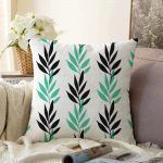 - Sonil-K-2077-Gorsel1 - Realhomes  Renkli Yaprak Motifli Dijital Baskılı Modern Raşel Kadife Yastık Kırlent Kılıfı Realhomes