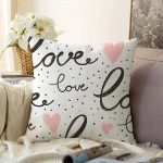 - Sonil-K-2082-Gorsel1 - Realhomes  Love Dijital Baskılı Pembe Kalpli Dekoratif Raşel Kadife Yastık Kırlent Kılıfı Realhomes