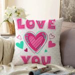 - Sonil-K-2083-Gorsel1 - Realhomes  Puanlı Love You Dijital Baskılı Dijital Baskılı Raşel Kadife Kırlent Kılıfı Realhomes