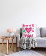 - Sonil-K-2083-Gorsel2 - Realhomes  Puanlı Love You Dijital Baskılı Dijital Baskılı Raşel Kadife Kırlent Kılıfı Realhomes