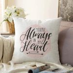 - Sonil-K-2101-Gorsel1 - Realhomes  Always Heart Yazı Desenli Dijital Baskılı Dekoratif Raşel Kadife Yastık Kırlent Kılıfı Realhomes