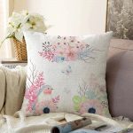 - Sonil-K-2111-Gorsel1 - Realhomes Özel Tasarım Kuş Desenli Dijital Baskılı Modern Raşel Kadife Kırlent Kılıfı Realhomes