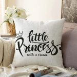 - Sonil-K-2122-Gorsel1 - Realhomes  Little Princess Yazılı Dijital Baskılı Dekoratif Raşel Kadife Kırlent Kılıfı Realhomes