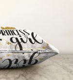 Princess Girl Yazılı Dijital Baskılı Dekoratif Raşel Kadife Yastık Kırlent Kılıfı Realhomes