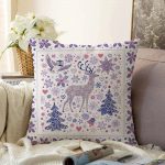 - Sonil-K-214-Gorsel1 - Realhomes  Geyik Desenli Dijital Baskılı Dekoratif Raşel Kadife Yastık Kırlent Kılıfı Realhomes