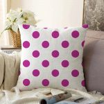 - Sonil-K-2153-Gorsel1 - Realhomes  Mor Puantiyeli Dijital Baskılı Dekoratif Raşel Kadife Kırlent Kılıfı Realhomes