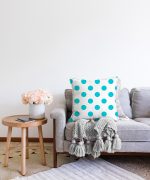 - Sonil-K-2154-Gorsel2 - Realhomes Turkuaz Puantiyeli Dijital Baskılı Dekoratif Raşel Kadife Kırlent Kılıfı Realhomes