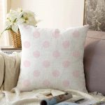 - Sonil-K-2157-Gorsel1 - Realhomes  Pudra Puantiyeli Dijital Baskılı Dekoratif Kırlent Raşel Kadife Yastık Kılıfı Realhomes