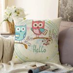 - Sonil-K-216-Gorsel1 - Realhomes  Baykuş Desenli Dijital Baskılı Dekoratif Raşel Kadife Yastık Kırlent Kılıfı Realhomes