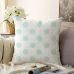 - Sonil-K-2162-Gorsel1 - Realhomes  Açık Mavi Puantiyeli Dijital Baskılı Modern Raşel Kadife Kırlent Kılıfı Realhomes