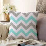 - Sonil-K-2178-Gorsel1 - Realhomes  Turkuaz Gri Zigzag Desenli Dijital Baskılı Modern Raşel Kadife Yastık Kılıfı Realhomes