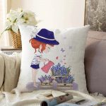 - Sonil-K-2180-Gorsel1 - Realhomes  Kız Temalı Dijital Baskılı Dekoratif Raşel Kadife Yastık Kırlent Kılıfı Realhomes