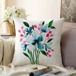 - Sonil-K-2184-Gorsel1 - Realhomes  Modern Çiçek Desenli Dijital Baskılı Dekoratif Raşel Kadife Yastık Kılıfı Realhomes