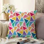 - Sonil-K-2185-Gorsel1 - Realhomes  Renkli Geometrik Resimli Dijital Baskılı Modern Raşel Kadife Kırlent Kılıfı Realhomes