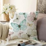 - Sonil-K-2187-Gorsel1 - Realhomes  Renkli Kelebek Temalı Dijital Baskılı Dekoratif Raşel Kadife Yastık Kılıfı Realhomes
