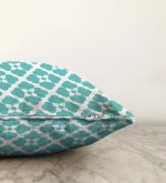 - Sonil-K-2189-Gorsel3 - Realhomes  Turkuaz Renkli Yonca Desenli Dijital Baskılı Raşel Kadife Yastık Kılıfı Realhomes