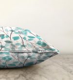 Mavi Yapraklar Özel Tasarım Modern Raşel Kadife Yastık Kırlent Kılıfı Realhomes