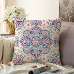 - Sonil-K-2226-Gorsel1 - Realhomes  Damask Desen Motifli Dekoratif Raşel Kadife Yastık Kırlent Kılıfı Realhomes