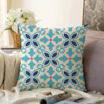 - Sonil-K-2228-Gorsel1 - Realhomes  Modern Çini Desenli Dijital Baskılı Dekoratif Raşel Kadife Kırlent Kılıfı Realhomes