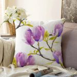 - Sonil-K-2241-Gorsel1 - Realhomes  Sulu Boya Çiçek Desenli Dijital Baskılı Modern Raşel Kadife Yastık Kılıfı Realhomes