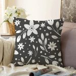 - Sonil-K-2252-Gorsel1 - Realhomes  Füme Zeminli Çiçek Desenli Dijital Baskılı Modern Raşel Kadife Kırlent Kılıfı Realhomes