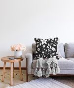 - Sonil-K-2252-Gorsel2 - Realhomes  Füme Zeminli Çiçek Desenli Dijital Baskılı Modern Raşel Kadife Kırlent Kılıfı Realhomes