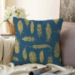 - Sonil-K-2254-Gorsel1 - Realhomes  Yaldızlı Tüy Desenli Dijital Baskılı Modern Raşel Kadife Kırlent Kılıfı Realhomes