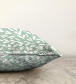 - Sonil-K-2260-Gorsel3 - Realhomes  Mind Yeşili Zeminli Yaprak Motifli Dijital Baskılı Raşel Kadife Kırlent Kılıfı Realhomes