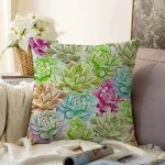 - Sonil-K-2266-Gorsel1 - Realhomes  Zambak Temalı Dijital Baskılı Dekoratif Raşel Kadife Kırlent Kılıfı Realhomes