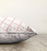 Pembe Renkli Ogea Desenli Dijital Baskılı Modern Raşel Kadife Yastık Kılıfı Realhomes
