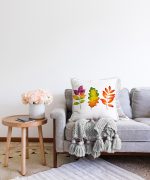 - Sonil-K-2277-Gorsel2 - Realhomes Modern Renkli Yaprak Desenli Dijital Baskılı Raşel Kadife Kırlent Kılıfı Realhomes