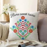 Home Sweet Home Yazılı Dijital Baskılı Modern Raşel Kadife Kırlent Kılıfı Realhomes