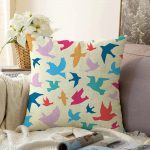 - Sonil-K-2284-Gorsel1 - Realhomes  Modern Kuşlar Dijital Baskılı Dekoratif Raşel Kadife Yastık Kırlent Kılıfı Realhomes