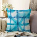 - Sonil-K-2289-Gorsel1 - Realhomes  Mavi Sulu Boya Desenli Dijital Baskılı Modern Raşel Kadife Yastık Kılıfı Realhomes